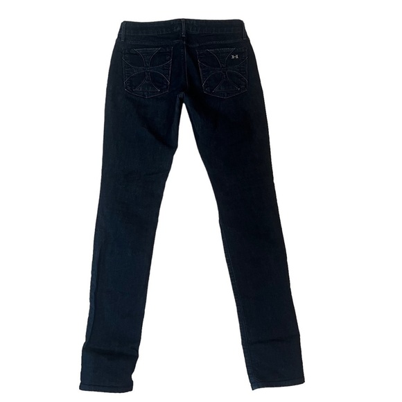 Habitual - Dark Blue Wash Mid Rise Skinny Jeans Size 27 EUC - Picture 3 of 9